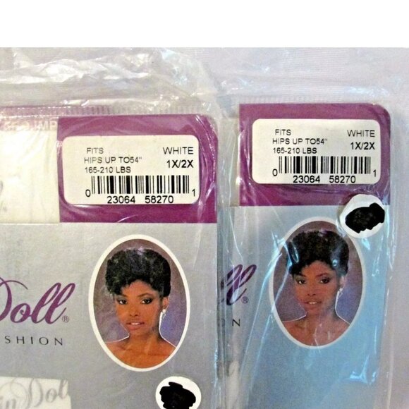 Satin Doll NWT VINTAGE 2 PAIR Size 1X - 2X Ultra Ultra Sheer Pantyhose Ivory - Picture 2 of 5